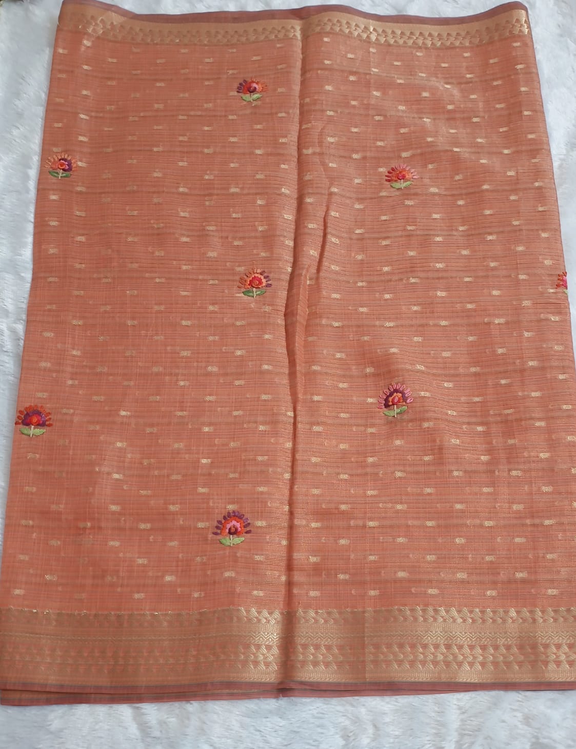 Bright Bronze Fine Cotton Saree