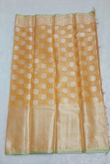 Butterscotch Soft Tissue Zari Resham Saree
