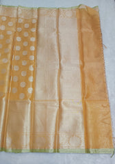 Butterscotch Soft Tissue Zari Resham Saree