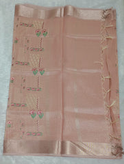 Medium Peach Red Soft Tissue Saree