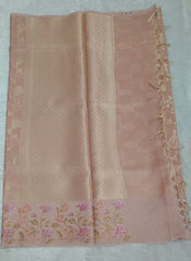 Pastel Peach Soft Tissue Saree
