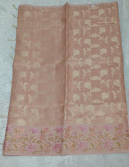 Pastel Peach Soft Tissue Saree