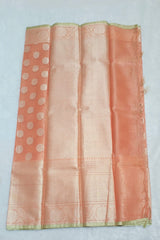 Peachy Pink Soft Tissue Zari Resham Saree
