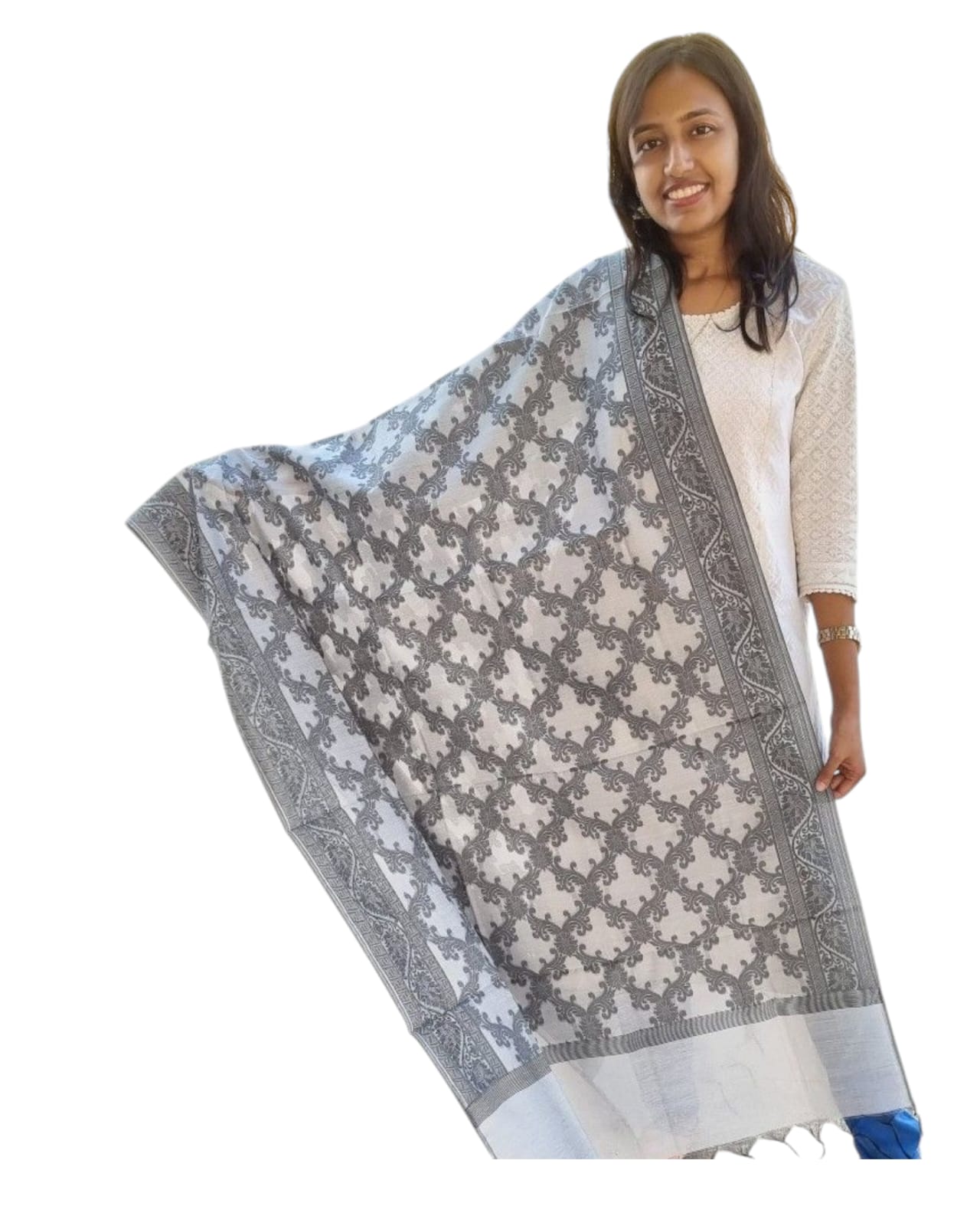 Dark Grey Fancy Dupatta