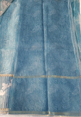 Cerulean Fancy Material Printed Saree