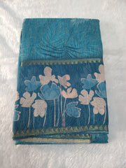 Cerulean Fancy Material Printed Saree