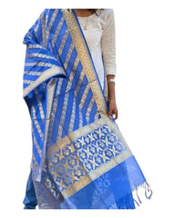 Blue Organza Dupatta