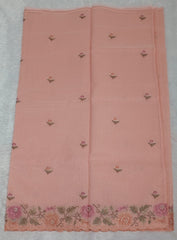 Blushing Peach Fancy Check Saree