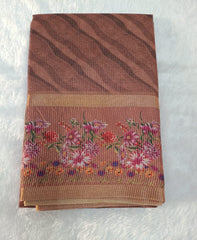 Multishaded Fancy Check Material Printed Saree
