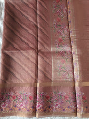 Multishaded Fancy Check Material Printed Saree