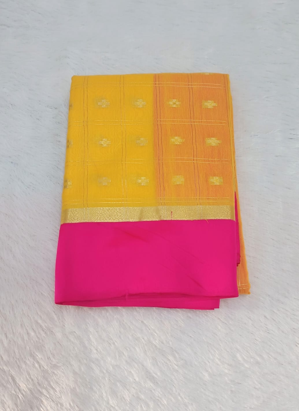 Bumblebee Fancy Check Saree