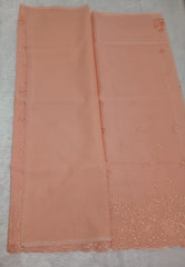 Creamy Peach Pure Cotton Saree