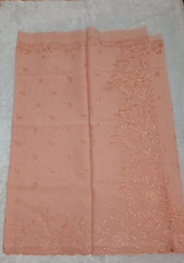 Creamy Peach Pure Cotton Saree