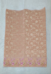 Dark Heather Peach Soft Tissue Saree