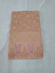 Dark Heather Peach Soft Tissue Saree