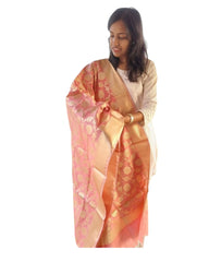 Dark Peach Silk Dupatta
