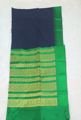 Denim & Green Silk Saree