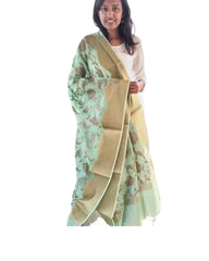 Emerald Green Zari Weaving Fancy Dupatta