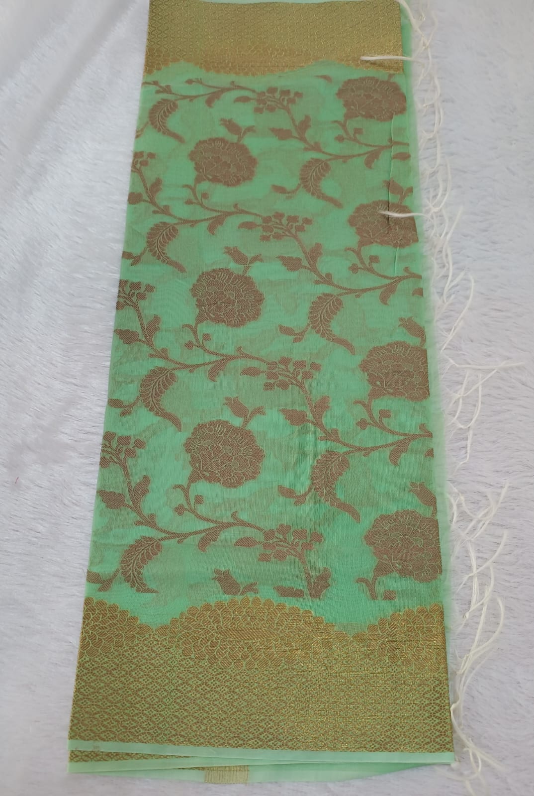 Emerald Green Zari Weaving Fancy Dupatta