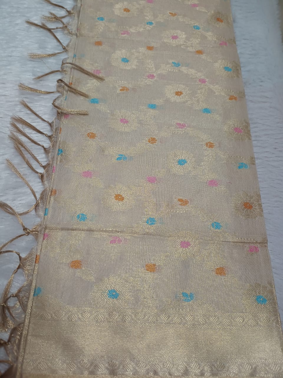 Silver Golden Silk Dupatta