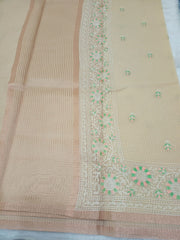 Basil Fancy Check Embroidery Saree