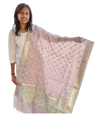 Grey Cotton Hand Weaving Dupatta