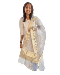 Grey Organza Dupatta