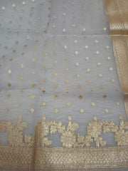 Grey Organza Dupatta