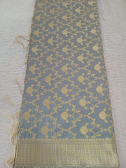 Medium Silver Silk Dupatta