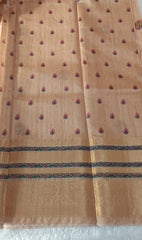 Ivory Cream Fancy Material Printed Saree