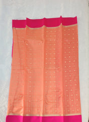 Light Salmon Fancy Check Saree