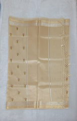 Light Yellow Soft Tissue Embroidery Saree