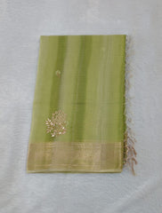 Mint & Olive Green Fancy Material Saree
