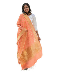 Orange Cotton Weaving Dupatta
