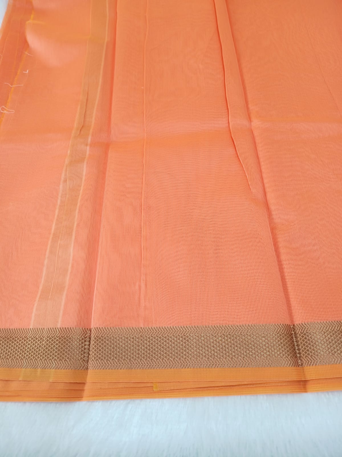 Pumpkin Orange Supernet Saree