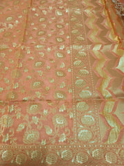 Orange Cotton Weaving Floral Dupatta