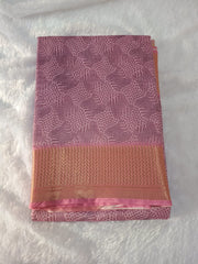 Pale Pink Fancy Material Printed Saree