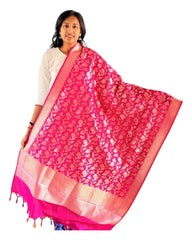 Paudi Rani Floral Silk Dupatta