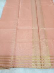 Blushing Peach Fancy Check Saree