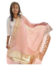 Peach Organza Dupatta