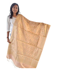 Blushing Peach Silk Dupatta