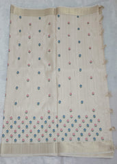 Pearl White Silk Saree