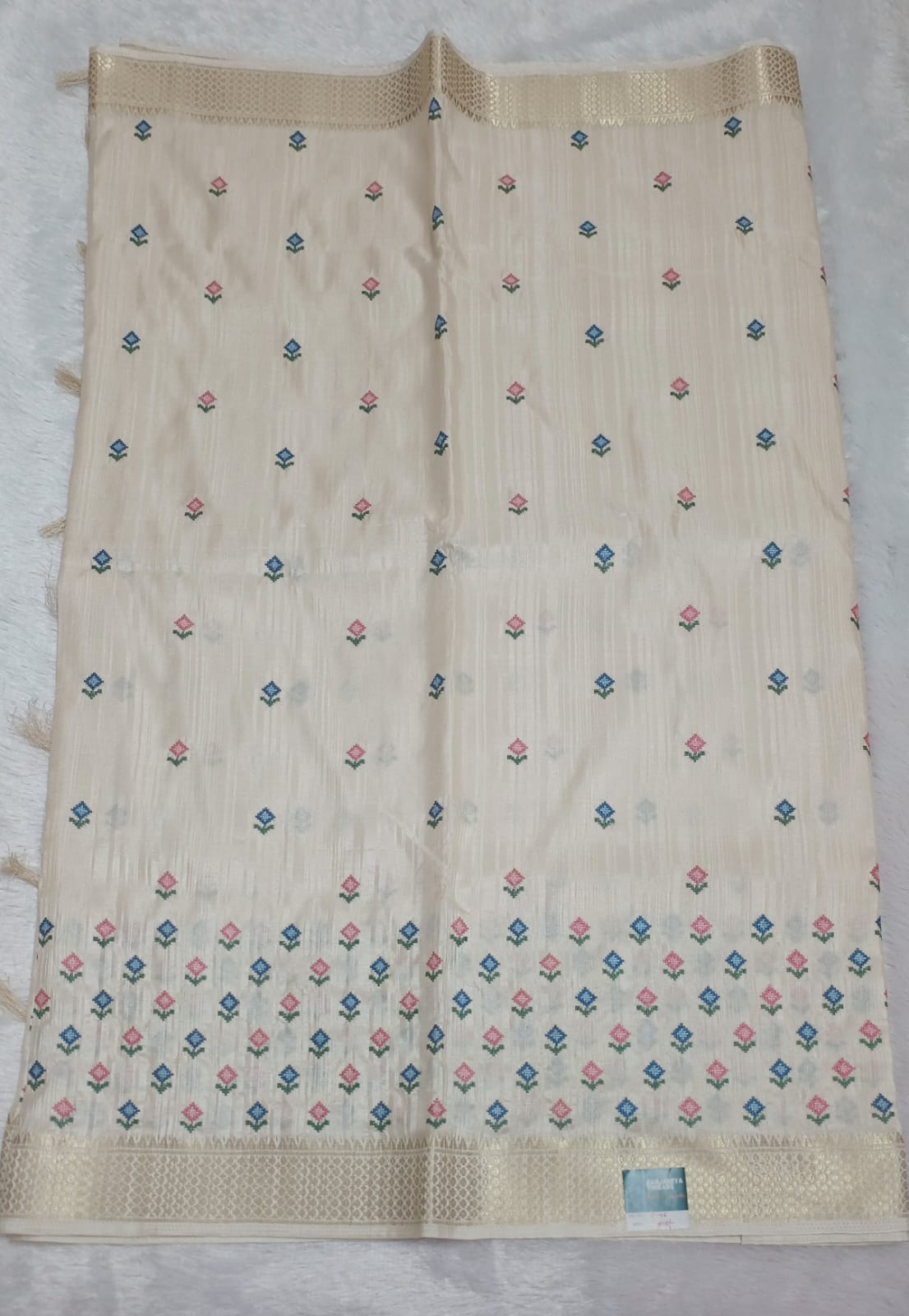 Pearl White Silk Saree