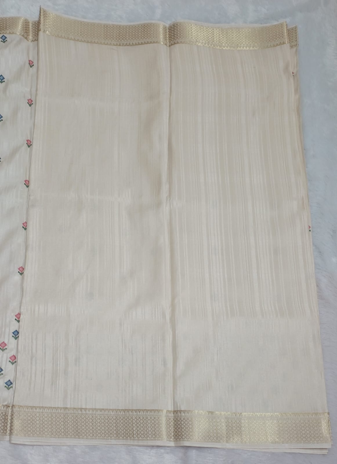 Pearl White Silk Saree