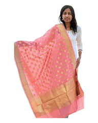 Pink Cotton Weaving Dupatta