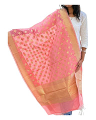 Pink Cotton Weaving Dupatta