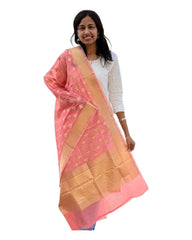 Pink Cotton Weaving Dupatta