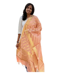 Pastel Peach Cotton Dupatta