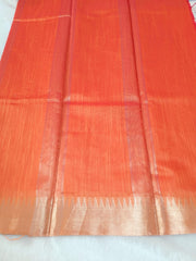 Vermillion Fancy Cotton Saree