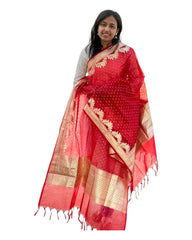 Red Organza Dupatta